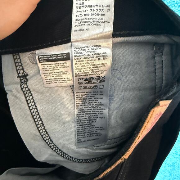 Levi’s 505 Men’s Jeans 33x34 Black Regular Fit 100% Cotton NWT Made in Egypt - Picture 14 of 16